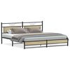 vidaXL Metallbett ohne Matratze Sonoma-Eiche 200x200 cm