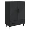 vidaXL Sideboard Schwarz 66 x 34,5 x 95 cm Holzwerkstoff