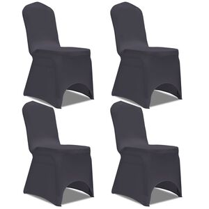 vidaXL Stretch Stuhlbezug 4 St&uuml;ck Anthrazit
