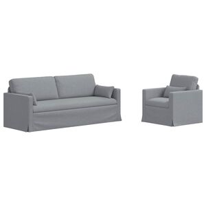 vidaXL Sofa Set 2 stk. Hellgrau Stoff