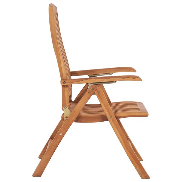 vidaXL Verstellbare Gartenst&uuml;hle mit Auflagen 8 Stk. Massivholz Teak