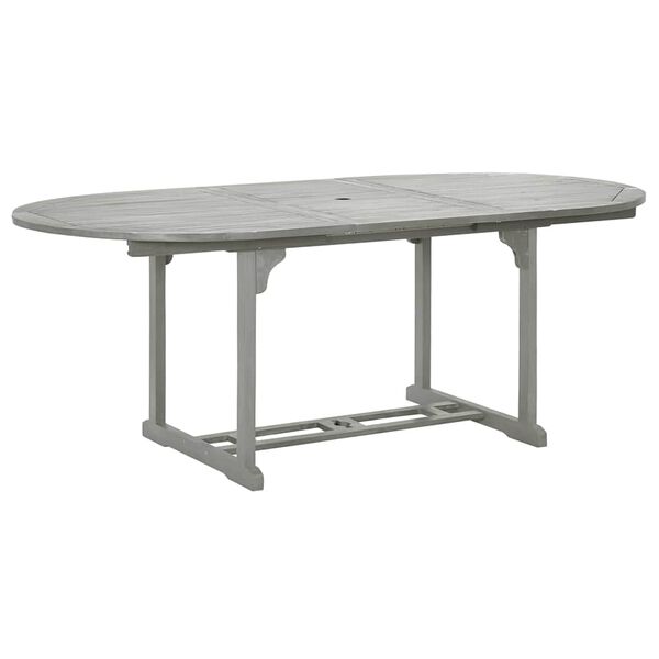 vidaXL Gartentisch Grau 200x100x75 cm Massivholz Akazie