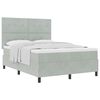 vidaXL Boxspringbett mit Kopfteil Hellgrau 160 x 200 cm Samt