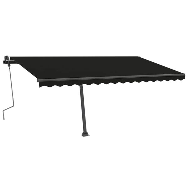 vidaXL Standmarkise Einziehbar Handbetrieben 400x350 cm Anthrazit