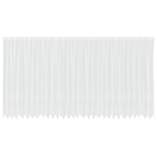 vidaXL Spitzenvorhang mit Vorh&auml;ngen Floral Wei&szlig; 220 x 750 cm Polyester