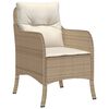 vidaXL Gartenstühle mit Kissen 2 Stk. Beige Poly Rattan
