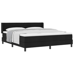 vidaXL Boxspringbett mit Matratze Schwarz 200 x 180 cm Polyester