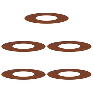 vidaXL geeignet f&uuml;r flache Baumringe 5 Stk. Rostig &Oslash;30/60 cm