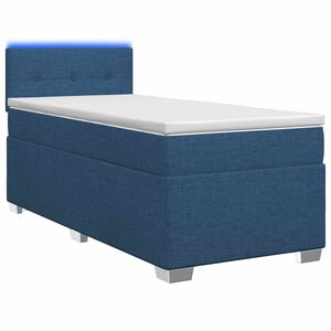 vidaXL Boxspringbett mit Matratze und LED Blau 80 x 200 cm Stoff