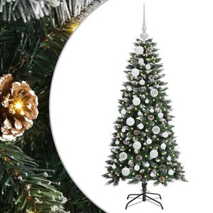vidaXL K&uuml;nstlicher Weihnachtsbaum Gr&uuml;n 120 cm PVC, Plastik und Stahl
