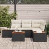 vidaXL Gartensofa-set mit Kissen 5 pcs Schwarz Poly-Rattan