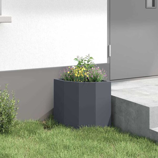 vidaXL Eckpflanzer Anthrazit 30 x 30 x 35 cm Stahl
