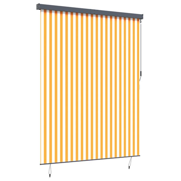 vidaXL Rollo Wei&szlig; und Orange 200 x 250 cm Stoff und Aluminium