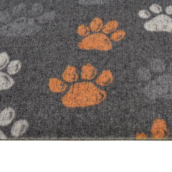 vidaXL K&uuml;chenteppich Waschbar Pfoten 60x180 cm Samt