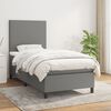 vidaXL Boxspringbett mit Matratze Dunkelgrau 100x200 cm Stoff