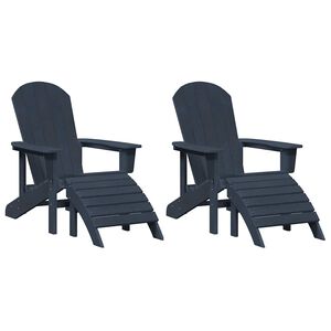 vidaXL Gartenstuhl 2 stk. Marineblau Polyethylen