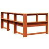 vidaXL Kopfteil mit B&uuml;cherregal L-Form Wachsbraun 80 cm Massivholz