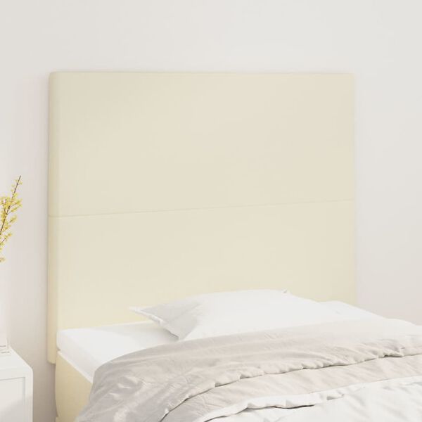 vidaXL Kopfteil Creme 90x5x118/128 cm Kunstleder