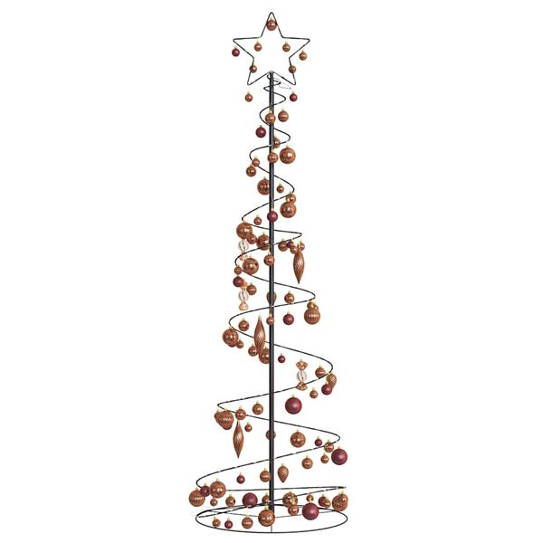 vidaXL LED Weihnachtsbaum mit Kugeln 120 LEDs Warmwei&szlig; 180 cm