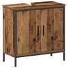 vidaXL Badezimmerm&ouml;bel-Set mit Regal mit T&uuml;r 2 pcs Braun Holzwerkstoff