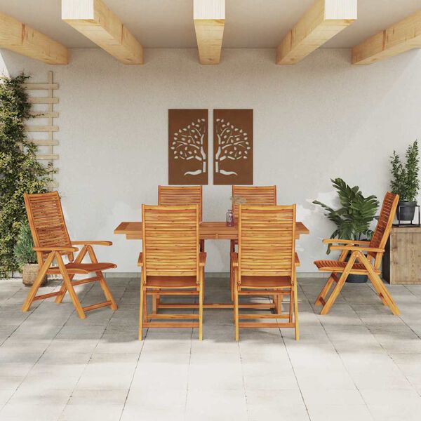 vidaXL Garten Essgruppe 7 pcs Braun Akazie Massivholz