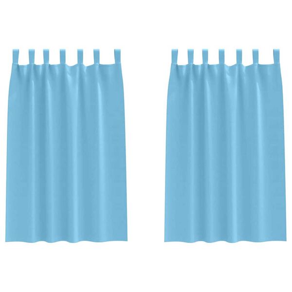vidaXL Verdunkelungs-Vorh&auml;nge mit Ringen 2 pcs Himmelblau 175 x 140 cm