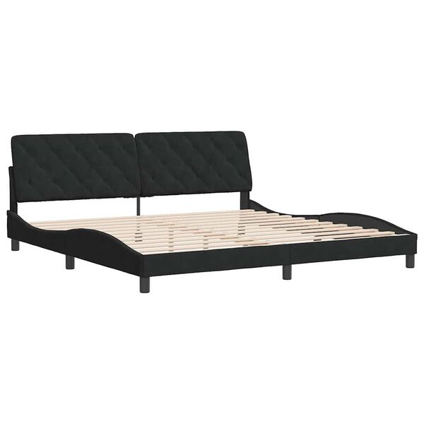 vidaXL Bettgestell ohne Matratze Schwarz 200x200 cm Samt