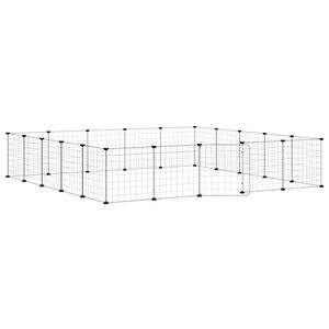 vidaXL 20-tlg. Haustierk&auml;fig mit T&uuml;r Schwarz 175x175x35 cm Stahl