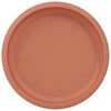 vidaXL Runde Blumenplatte 24 pcs Ziegelrot &Oslash; 21,5 x 2,5 cm Kunststoff