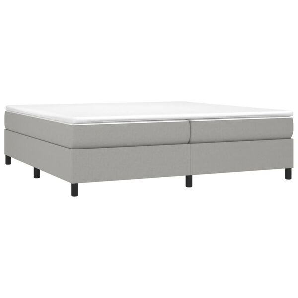 vidaXL Boxspringbett mit Matratze Hellgrau 200x200 cm Stoff