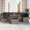 vidaXL Garten-Sofa-Set mit Speicher 8 pcs Grau Poly Rattan