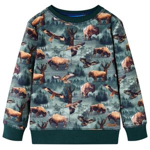Kinder-Sweatshirt Dunkelgr&uuml;n 92
