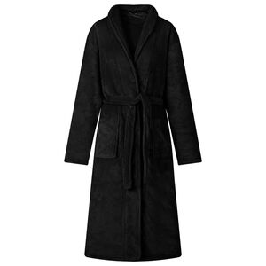 vidaXL Bademantel ohne Kapuze Schwarz M Flanell