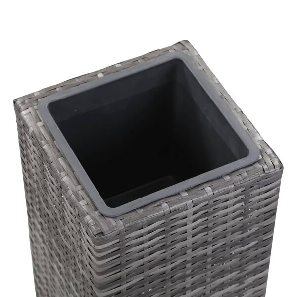 vidaXL Garten-Hochbeet 28×28×80 Poly Rattan Grau