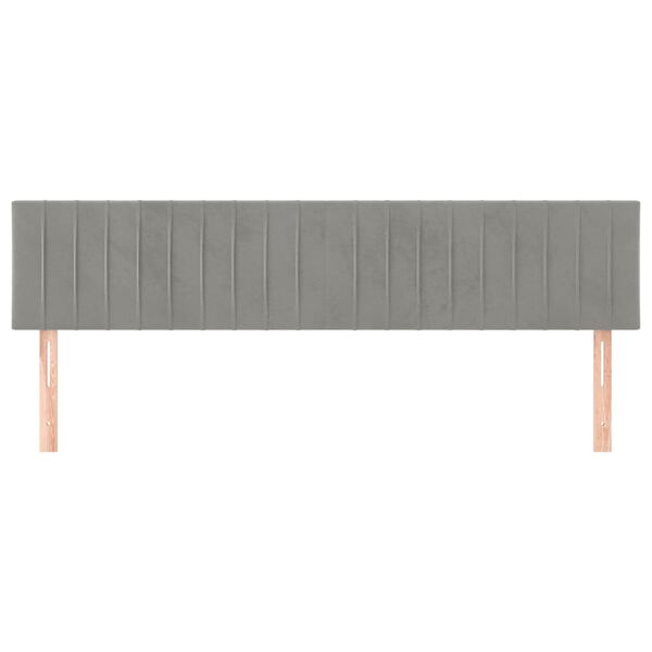 vidaXL Kopfteile 2 Stk. Hellgrau 90x5x78/88 cm Samt