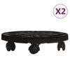 vidaXL Pflanzenroller 2 Stk. 30 cm Durchmesser Schwarz 170 kg
