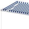 vidaXL Standmarkise Manuell Einziehbar 450x350 cm Blau/Wei&szlig;