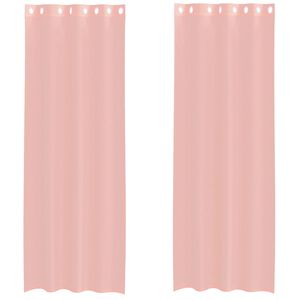 vidaXL Voile Vorh&auml;nge mit &Ouml;sen 2 Stk. Rosa 140x260 cm