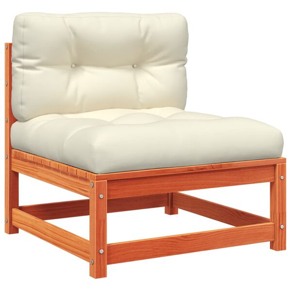 vidaXL 9-tlg. Garten-Sofagarnitur mit Kissen Wachsbraun Kiefernholz