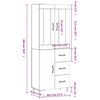 vidaXL Highboard R&auml;uchereiche 69,5x34x180 cm Holzwerkstoff