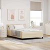 vidaXL Boxspringbett mit Matratze Creme 140 x 190 cm Stoff