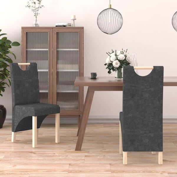 vidaXL Esszimmerst&uuml;hle 2 Stk. Grau Wildleder-Optik