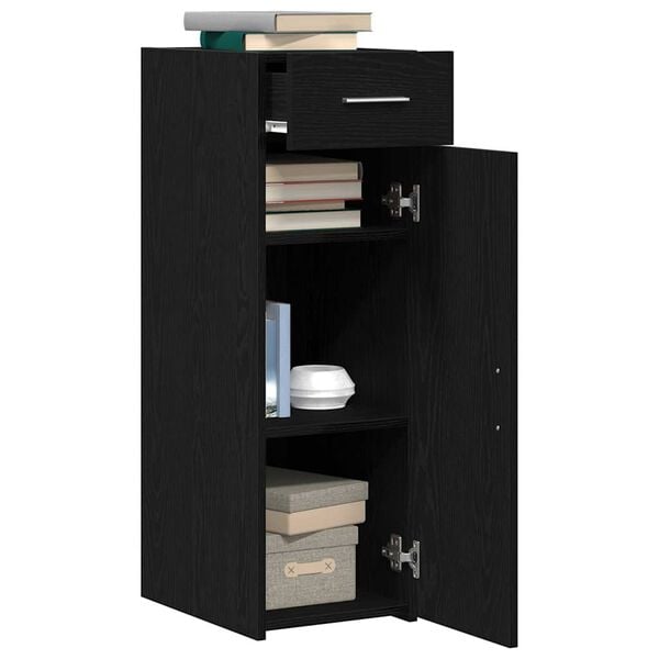 vidaXL Sideboard mit Schubladen Schwarz Eichen-Optik 30 x 42,5 x 93 cm