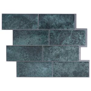 vidaXL U-Bahn-Fliese 10 pcs Blaugr&uuml;n 29 x 21 cm Polyurethan und PET