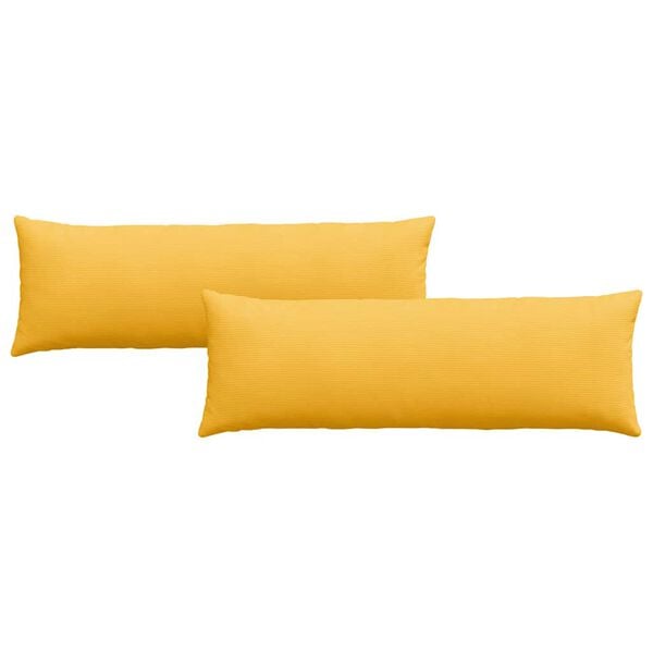vidaXL Sofakissen 2 St&uuml;ck Helles Gelb 120 x 40 cm Cordstoff
