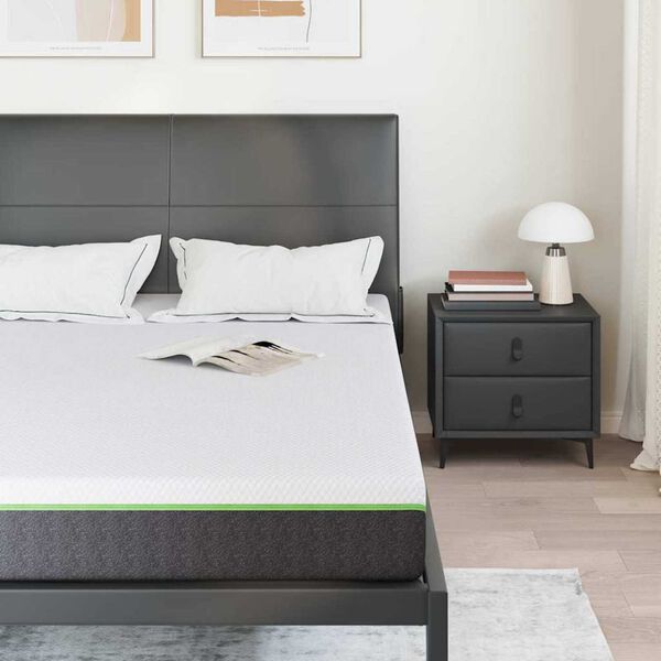 vidaXL Matratze Wei&szlig; und Grau 140 x 190 cm Jacquard-Stoff