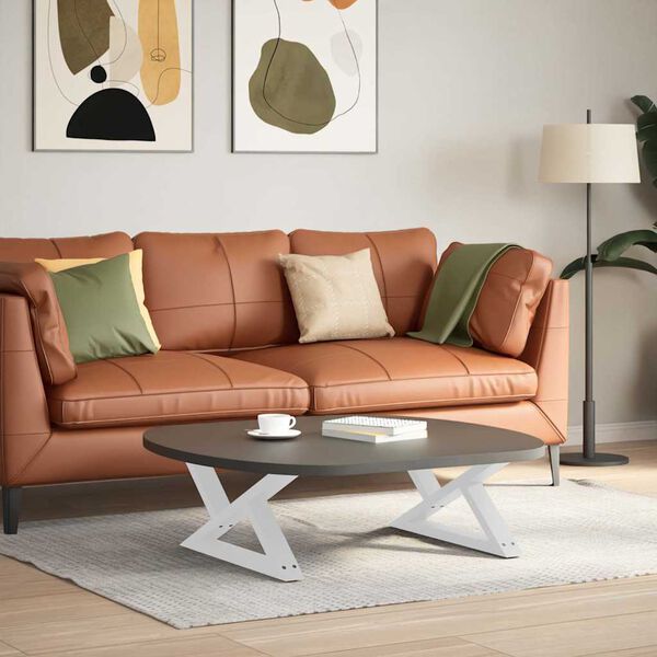 vidaXL Couchtischbeine 2 Stk. Wei&szlig; 70x(30-31,3) cm Stahl