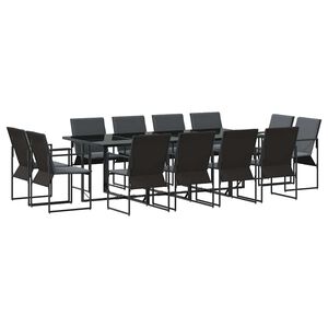 vidaXL Garten Essgruppe 13 pcs Schwarz Stahl