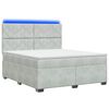 vidaXL Boxspringbett mit Matratze Hellgrau 160 x 200 cm Samt