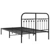 vidaXL Bettgestell mit Kopfteil Metall Schwarz 120x190 cm